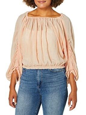 Joie Peasant Blouse in Soft Peach